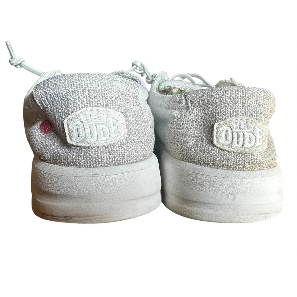 Hey Dude White Karina Coconut Canvas Slip On Sneakers Women's 8